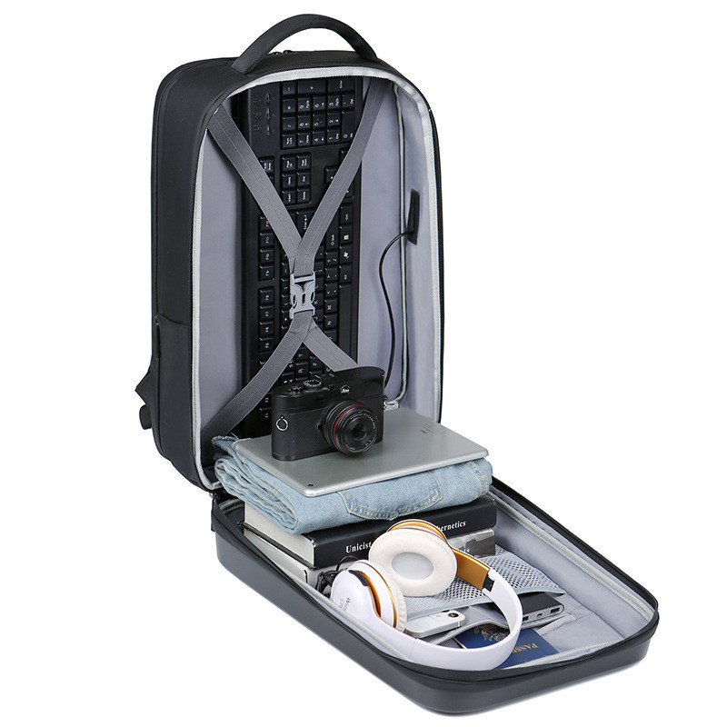New Fashion Men's Backpack Large Capacity Business Laptop Bag USB Waterproof Suitcase Backpacks Multifunctional Hard Shell Bag