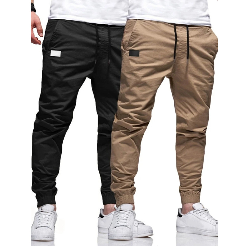 Men's Youth Popular Leisure Slimming Overalls Pocket Streetwear Casual Fashion Cargo Pants Jogger Men Elastic Long Trousers