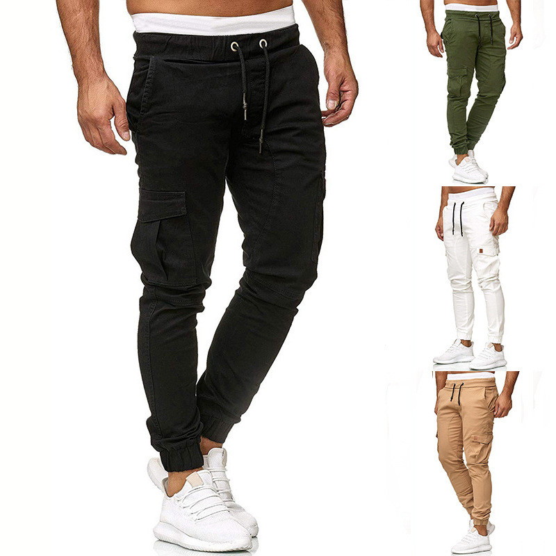 Fashion Men Pants Hip Hop Harem Joggers Pants New Male Trousers Mens Joggers Solid Multi-pocket Pencil Pants Sweatpants