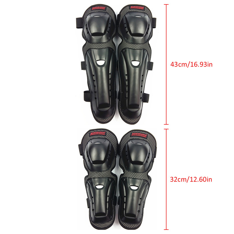 4pcs/set Motorcycle Bike Racing Skating Elbow Knee Shin Armor Guard Protector Guards Protective Motocross Cycling Sport Gear Pad
