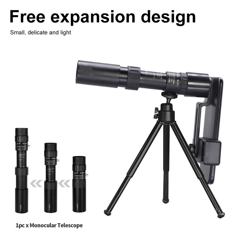 Portable Powerful 10-300X40 Hd Zoom Telescope High Quality Metal Monocular Long Range Binoculars Professional for Travel