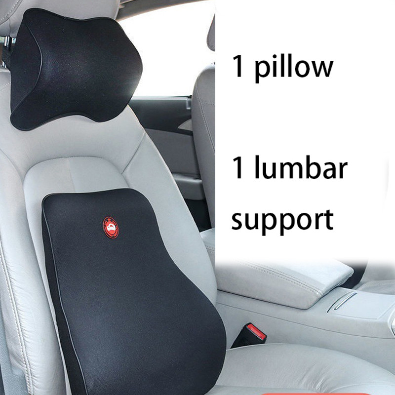 Universal Car Seat Supplies Pillow Lumbar Support Neck Pillow Car Support Breathable Car Memory Foam Headrest Waist Cushion