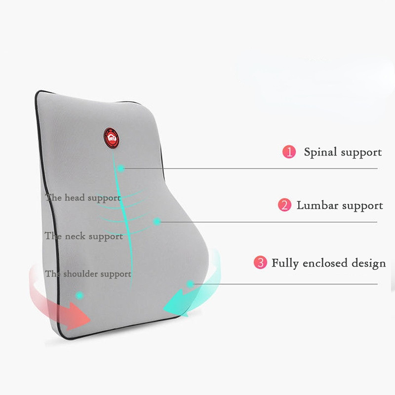 Universal Car Seat Supplies Pillow Lumbar Support Neck Pillow Car Support Breathable Car Memory Foam Headrest Waist Cushion
