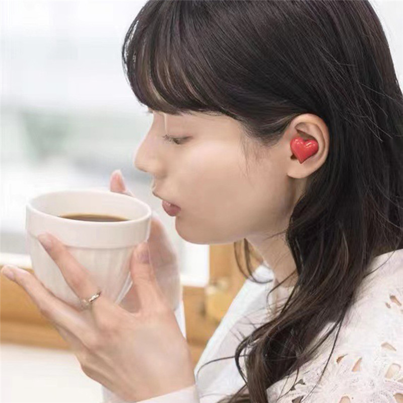Women's Heartbuds Headphone TWS Wireless Bluetooth Earphones Heart-shaped Love Earbuds Wireless Noise-reducing Headset with Mic
