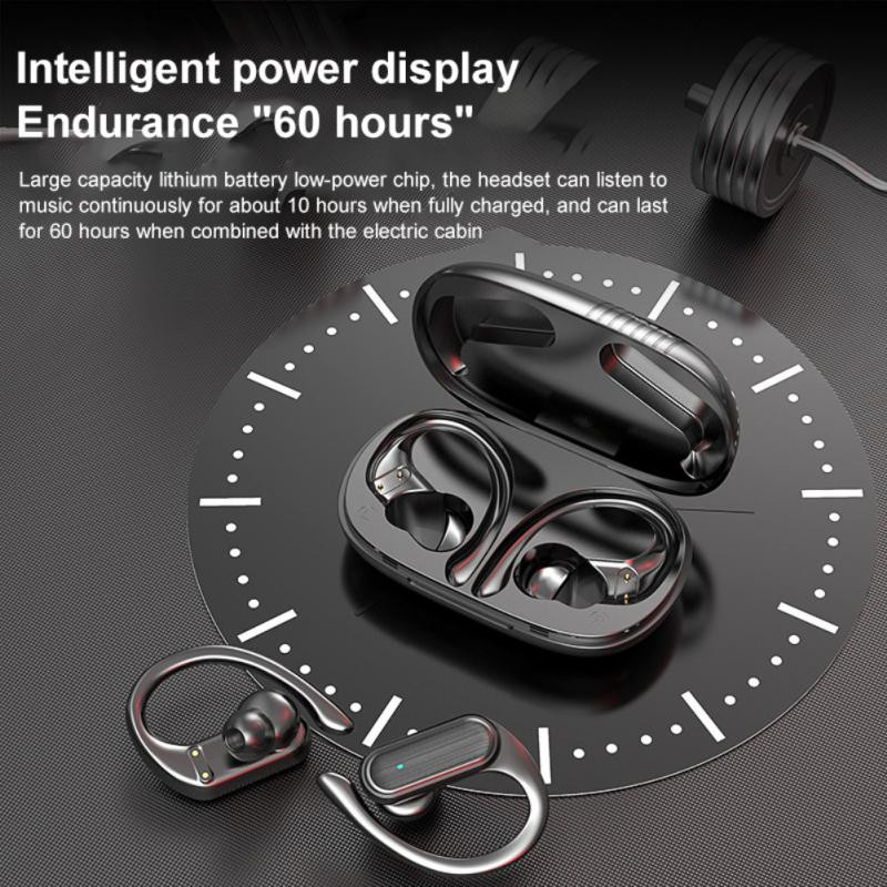 Wireless Sports Headphones Waterproof Bluetooth Earphones LED Display Noise Reduction Ear-hook Earbuds TWS Wireless Headset