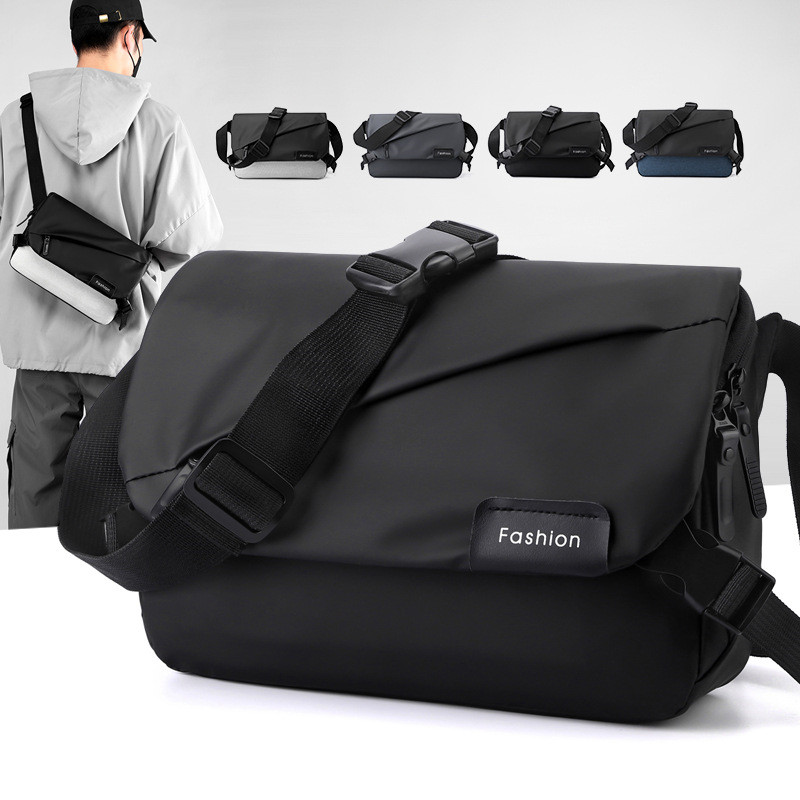 New Fashion Men's Crossbody Bags Casual Nylon Shoulder Bag Light Weight Simple Messenger Bag Tote Large Capacity Travel Bag