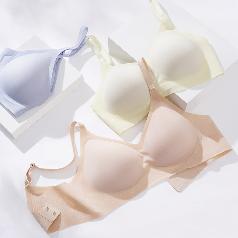Summer Jelly Ice Silk Seamless Bra Wire Free Brassieres Soft Padded Intimate Women's Underwear Sexy Gathering Bras Lingerie