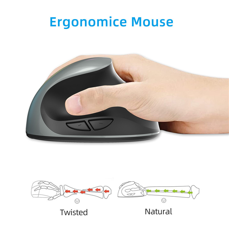 X10 Wireless Mouse 2.4GHz Rechargeable Vertical Mouse Ergonomic 2400DPI Mouse Optical Gaming Mouse For Desktop Laptop Computer