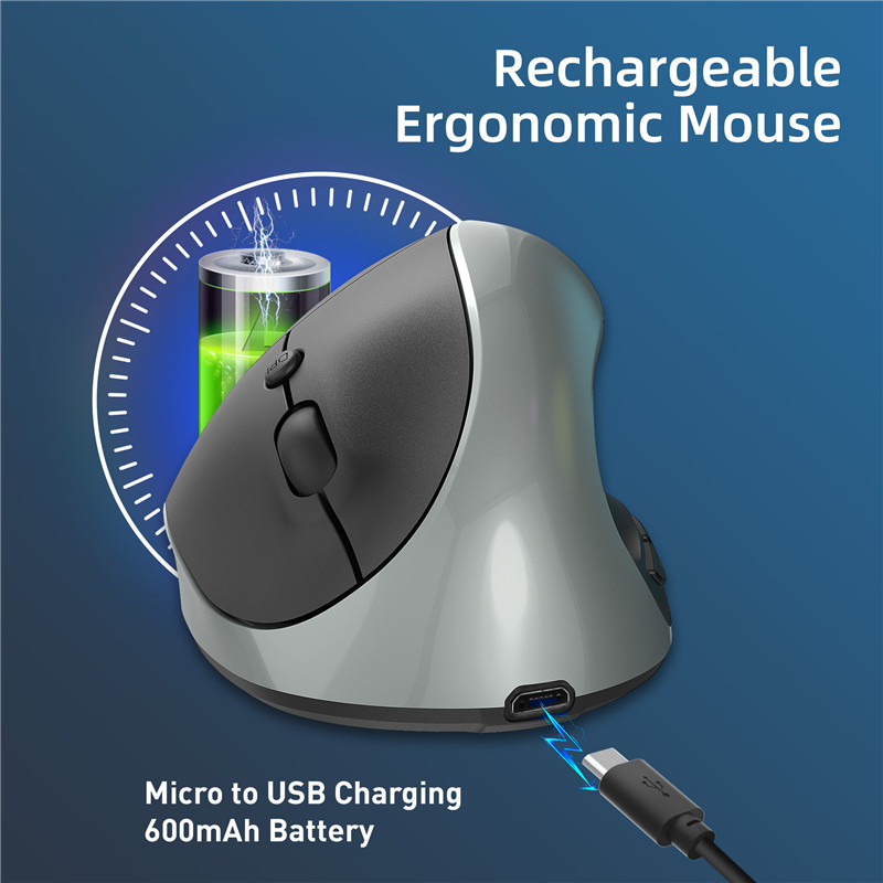 X10 Wireless Mouse 2.4GHz Rechargeable Vertical Mouse Ergonomic 2400DPI Mouse Optical Gaming Mouse For Desktop Laptop Computer