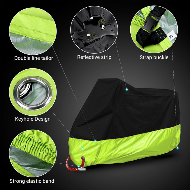 Motorcycle Cover Waterproof All Season Motorbike Cover Dustproof UV Protective Outdoor Indoor Moto Scooter Motorbike Rain Cover