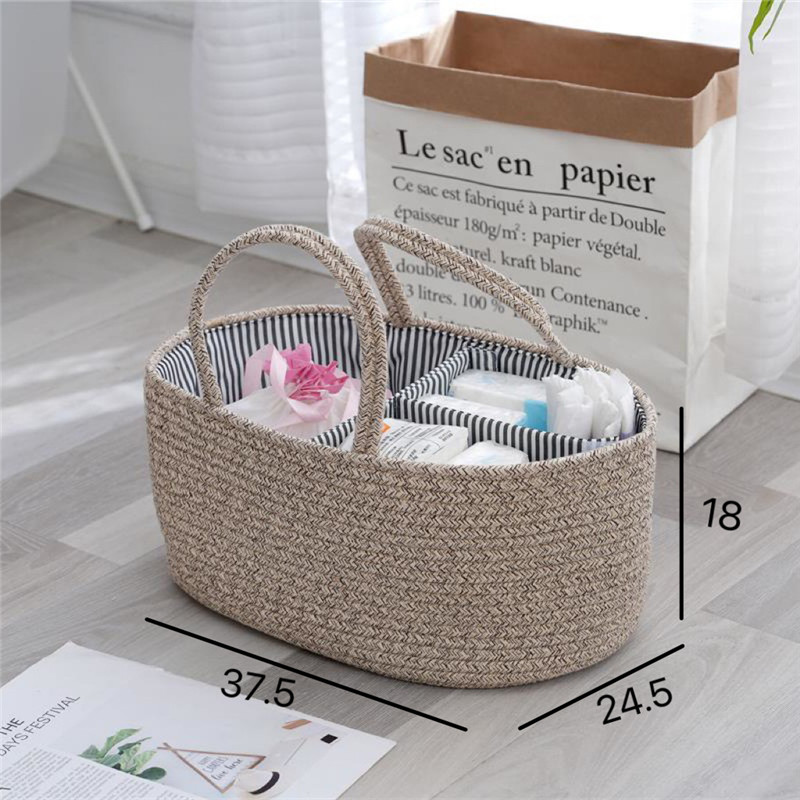 Cotton Baby Diaper Caddy Organizer Nursery Storage Bin Basket Compartmental Portable Split Pack Baby Care Storage Basket