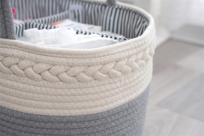 Cotton Baby Diaper Caddy Organizer Nursery Storage Bin Basket Compartmental Portable Split Pack Baby Care Storage Basket
