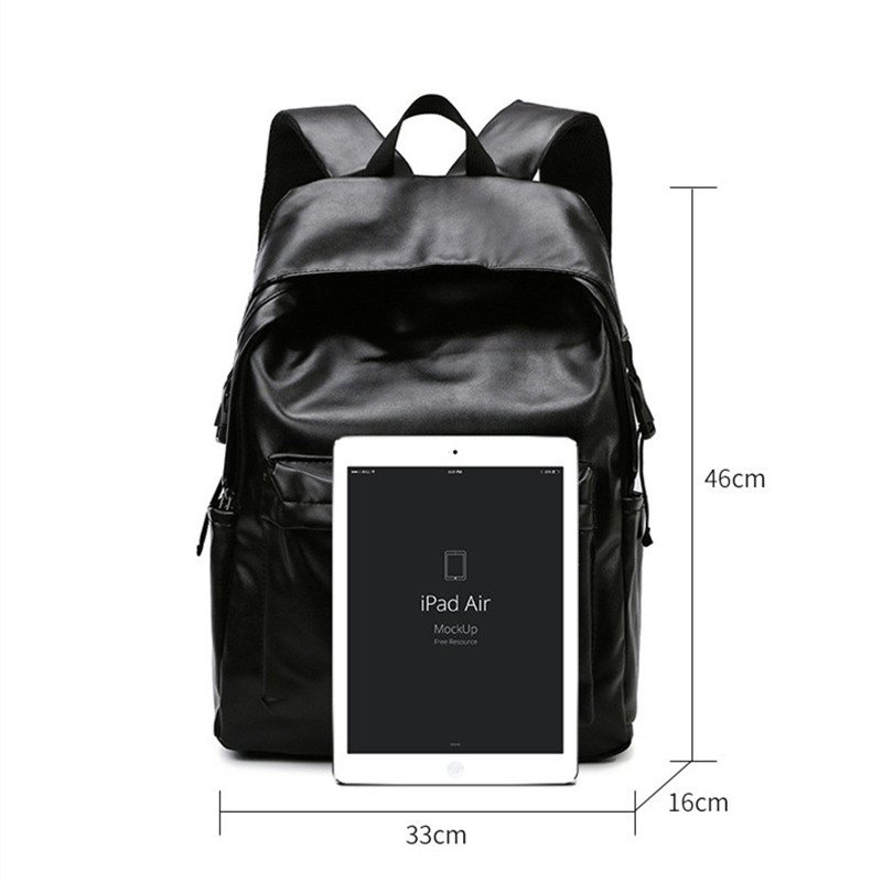 PU Leather Men Backpack Business Casual Backpacks 15.6 inch Laptop Bag Fashion Waterproof Travel School Bag Male Rucksack