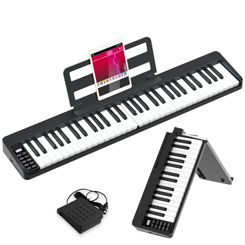 61 Keys Folding Electronic Piano Hand Roll Bluetooth MIDI Foldable Digital Piano Keyboard Organ Portable Beginner Adult Home Use