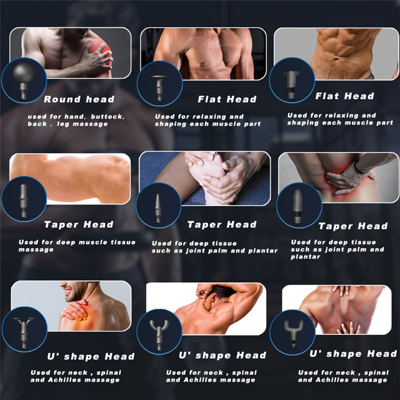 9 In 1 Professional Fascia Massager Muscle Relaxation Vibration Machine Neck Back Leg Body Shaping Massage Instrument Relief