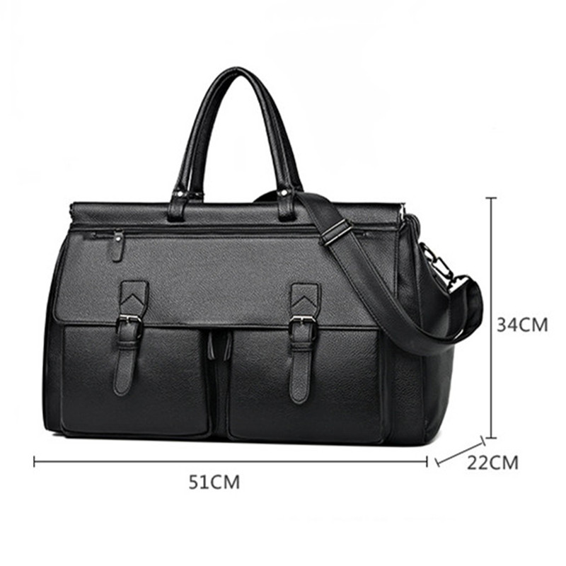 Women Men PU Leather Travel Duffel Bag Waterproof Luggage Bag Men Tote Fashion Shoulder Handbag Large Capacity Fitness Sport Bag