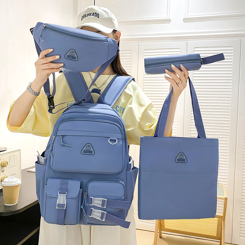 4pcs/set School Bag For Girls Multifunctional Student Book Bags Large Capacity Teen Girl Schoolbag Fashion Women Backpack