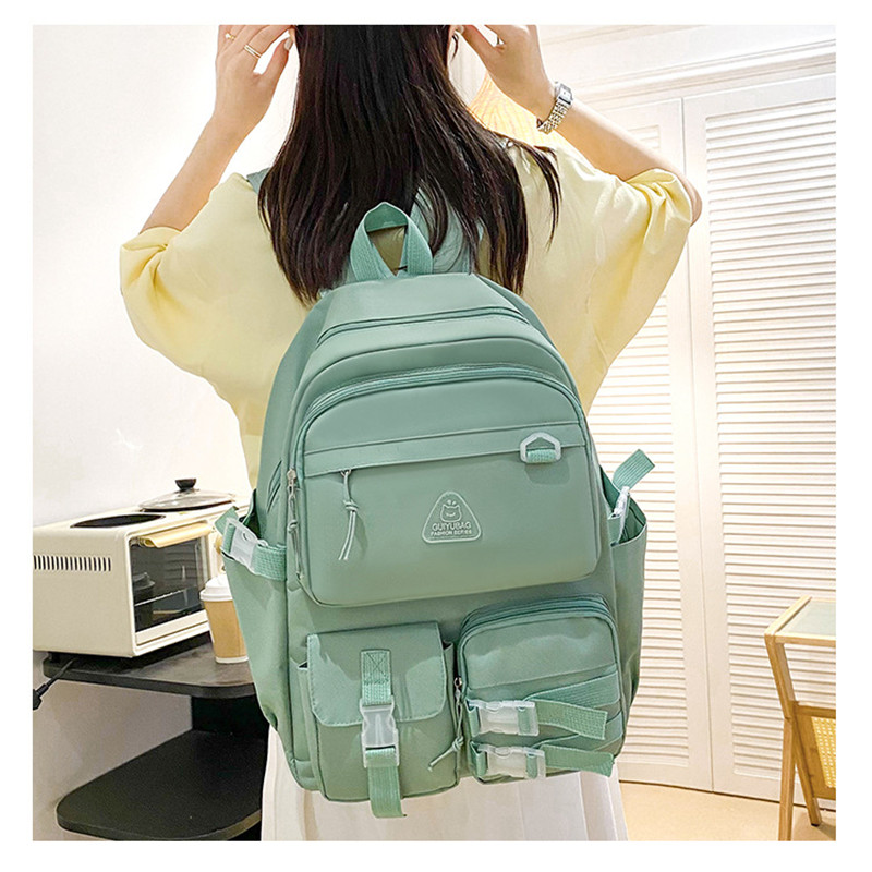 4pcs/set School Bag For Girls Multifunctional Student Book Bags Large Capacity Teen Girl Schoolbag Fashion Women Backpack
