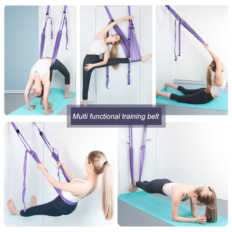 Adjustable Aerial Yoga Strap Hammock Swing Stretching Anti-gravity Inversion Exercises Multilayer Belt Yoga Flexibility Trainer