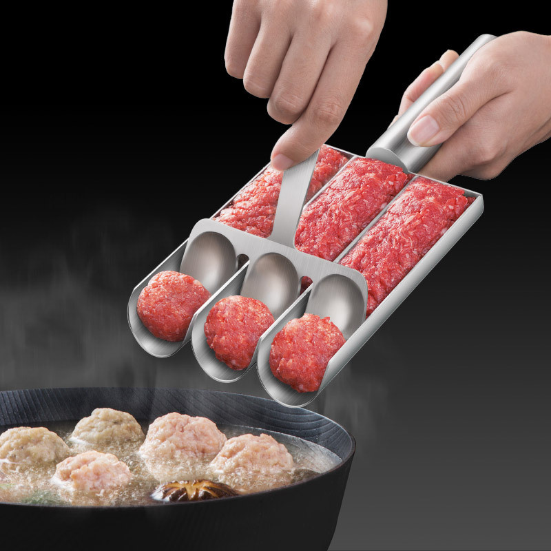 304 Stainless Steel Meatball Scoop Maker Meatball Shape Ball Maker Fish Ball Meatball Mold Shrimp Slider Croquette Mold Tool