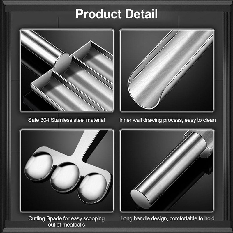 304 Stainless Steel Meatball Scoop Maker Meatball Shape Ball Maker Fish Ball Meatball Mold Shrimp Slider Croquette Mold Tool