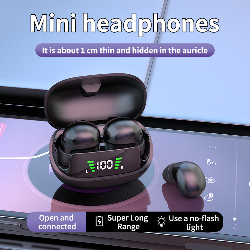 New Mini Invisible Headphone TWS Bluetooth Earphones Wireless Heaset HIFI Stereo Noise Reduction Earbuds for Android IOS Phones