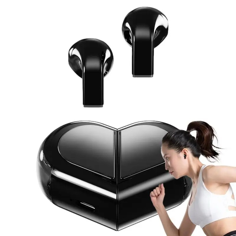 K520 Heart Shaped Wireless Blutooth Earphone Touchscreen Earbuds Creative Rotatable Waterproof Headphones Hi-Fi Sound Headset