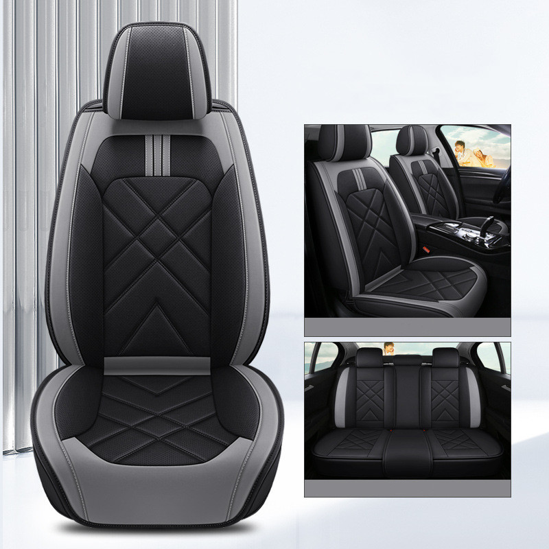 Leather Full Wrap Around Car Seat Cover Fits Most Cars Auto Seat Protector Universal Car Seat Cushion Four Seasons Universal