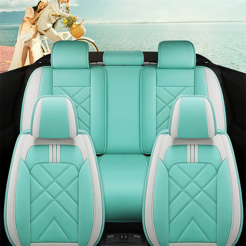 Leather Full Wrap Around Car Seat Cover Fits Most Cars Auto Seat Protector Universal Car Seat Cushion Four Seasons Universal