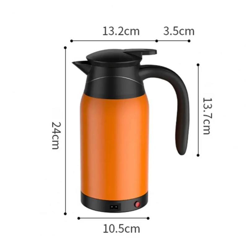 1L Vehicle Heating Cup Car Electric Kettle Temperature Digital Display Insulation Boiling Water Bottle 12V 24V Universal
