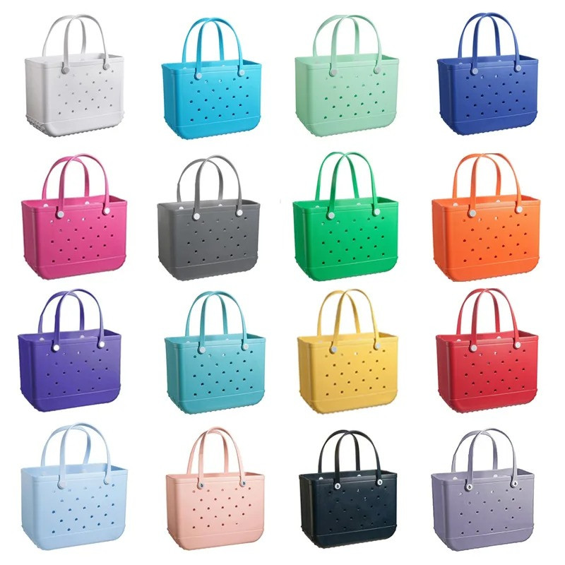 Fashion Beach Bag Summer EVA Beach Basket Women Picnic Tote Bags Holes Waterproof Handbag Pouch Shopping Shoulder Bag