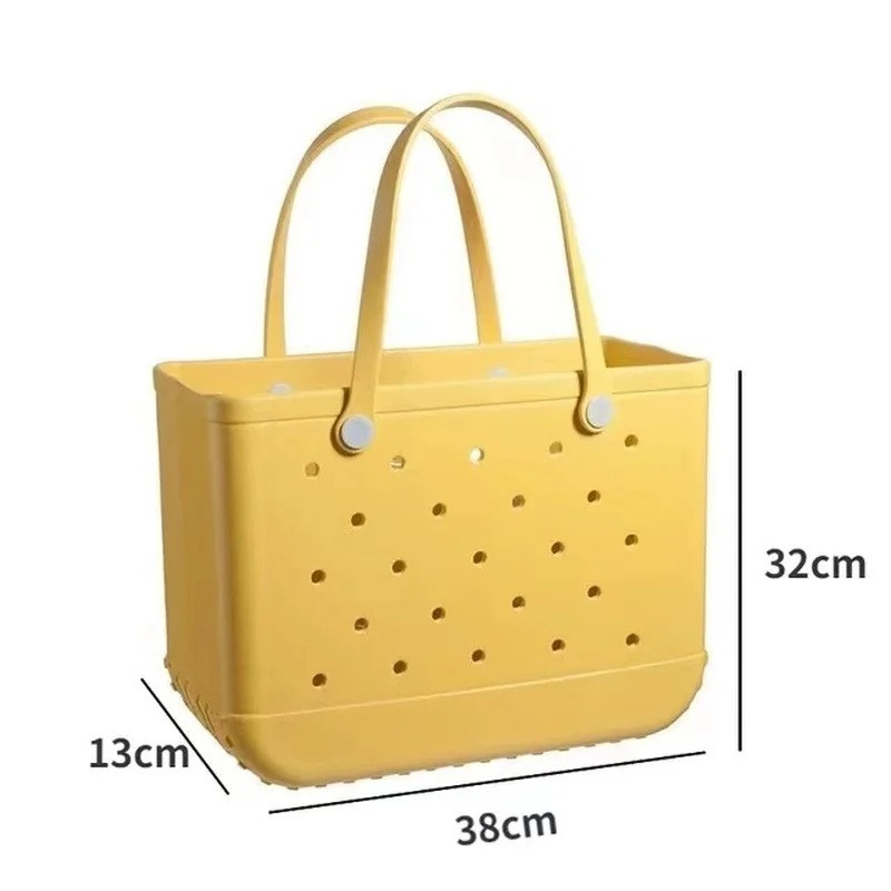 Fashion Beach Bag Summer EVA Beach Basket Women Picnic Tote Bags Holes Waterproof Handbag Pouch Shopping Shoulder Bag
