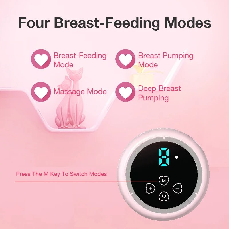Automatic Massage Breast Pumping Electric Breast Pump Painless Silent Integrated Breast Pump LED Display Milk Extractor