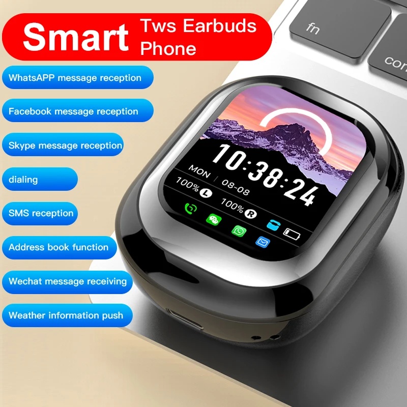 AI Translation Support APP Wireless Headphone LED Touch Screen Sliding Cover Bluetooth Earphone Noise Reduction Headset With Mic
