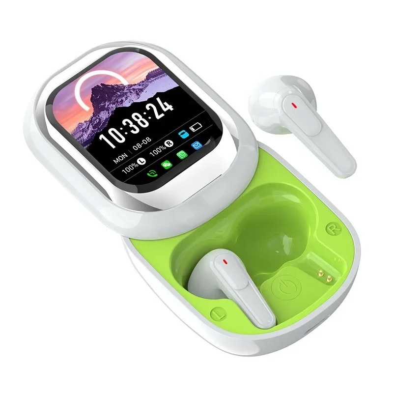 AI Translation Support APP Wireless Headphone LED Touch Screen Sliding Cover Bluetooth Earphone Noise Reduction Headset With Mic