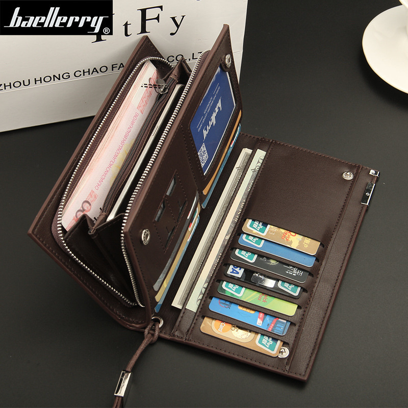 Men Long Wallets Large Capacity Zipper Handbag Card Holder Male Business Purse Coin Pocket Luxury Brand Clutch Wallet