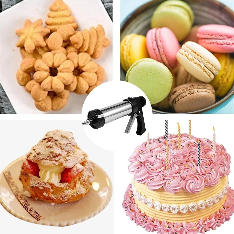 Stainless Steel Cake Cream Decorating Cookie Tool Biscuit Hand Pressing Machine Cookie Press Maker Kit For Kitchen Accessories