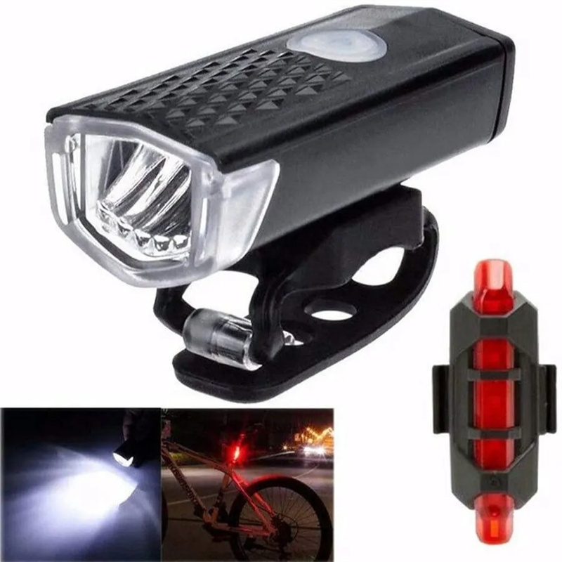 MTB Bike Front Lights USB LED Rechargeable Waterproof Mountain Bike Headlight Bicycle Safety Warning Light Cycling Accessories