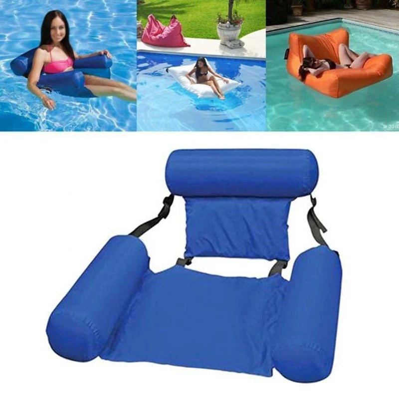 PVC Summer Inflatable Foldable Floating Row Swimming Pool Water Hammock Air Mattresses Bed Beach Water Sports Lounger Chair