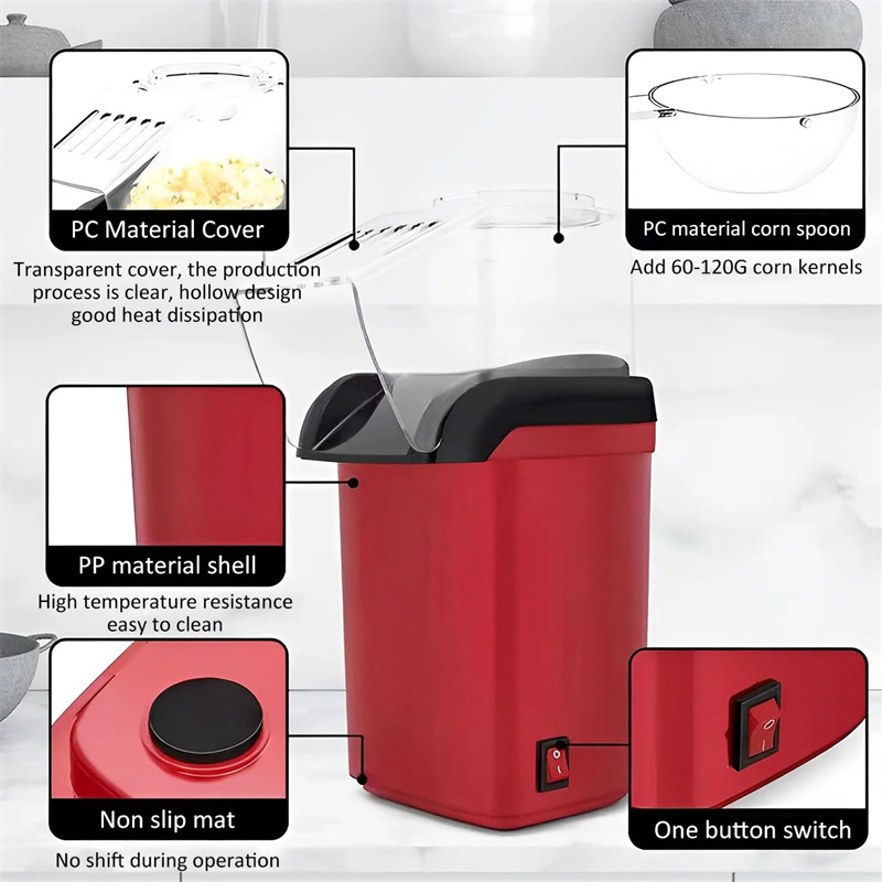 220V Fully Automatic Popcorn Machine For Home Kitchen Popcorn Makers Mini Popcorn Machine Electric Household Appliance Machine
