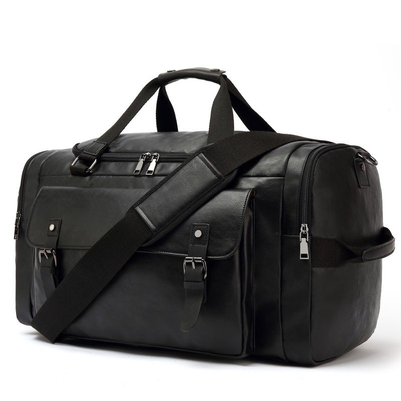 Fashion Men Women Leather Travel Bag Soft Leather Carry Hand Luggage Bags Duffle Bag Fitness Shoulder Bag Weekend Bag