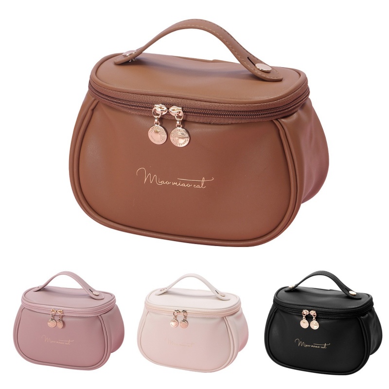 PU Leather Makeup Bag Portable Women Makeup Case Waterproof Multifunctional Toiletry Organizer Storage Bag Travel Cosmetic Bag