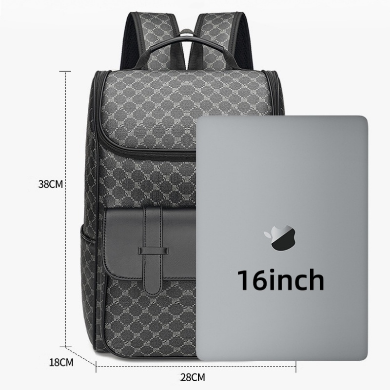 Luxury Business Men's Backpack Large Capacity PU Leather Travel Backpacks Casual Student School Bag Waterproof Man Laptop Bag