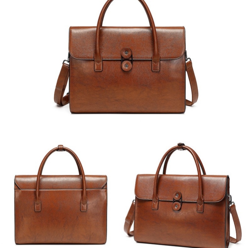 Cowhide Women's Handbag Fashion Luxury Business Laptop Bag Genuine Leather Women Crossbody Shoulder Bags Student Schoolbag