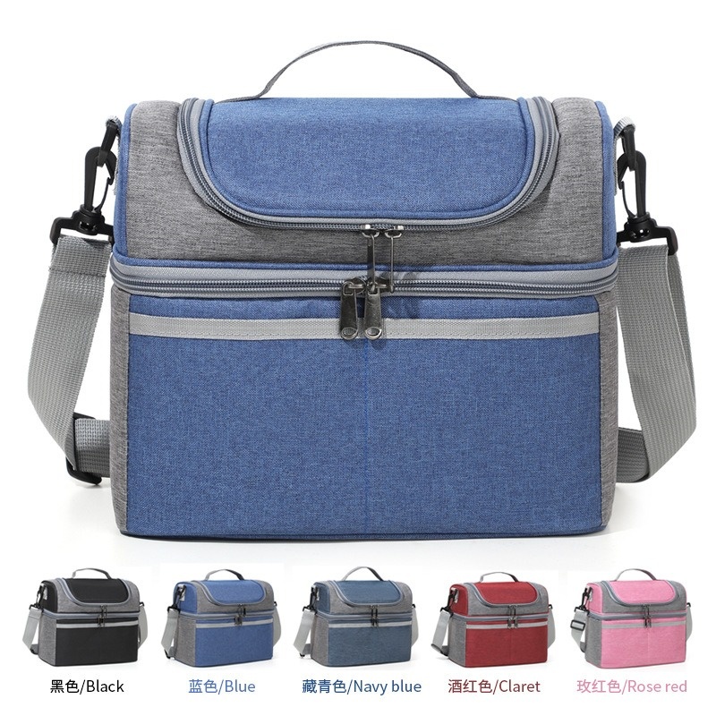 Portable Lunch Bag For Men Women Thermal Insulated Lunch Box Tote Cooler Handbag Waterproof Bento Pouch Office Food Shoulder Bag