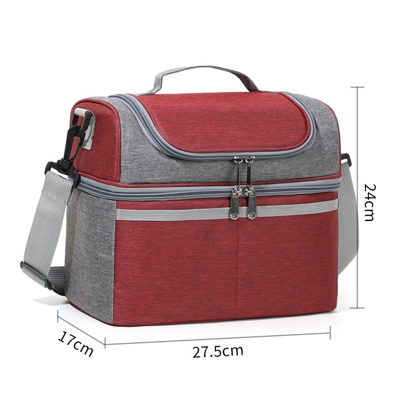 Portable Lunch Bag For Men Women Thermal Insulated Lunch Box Tote Cooler Handbag Waterproof Bento Pouch Office Food Shoulder Bag