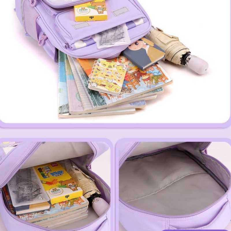 Sanrio Kuromi Melody Cinnamoroll Children Backpack Cute Schoolbag Student Cartoon Book Bag Large Capacity Shoulder Bag Gift