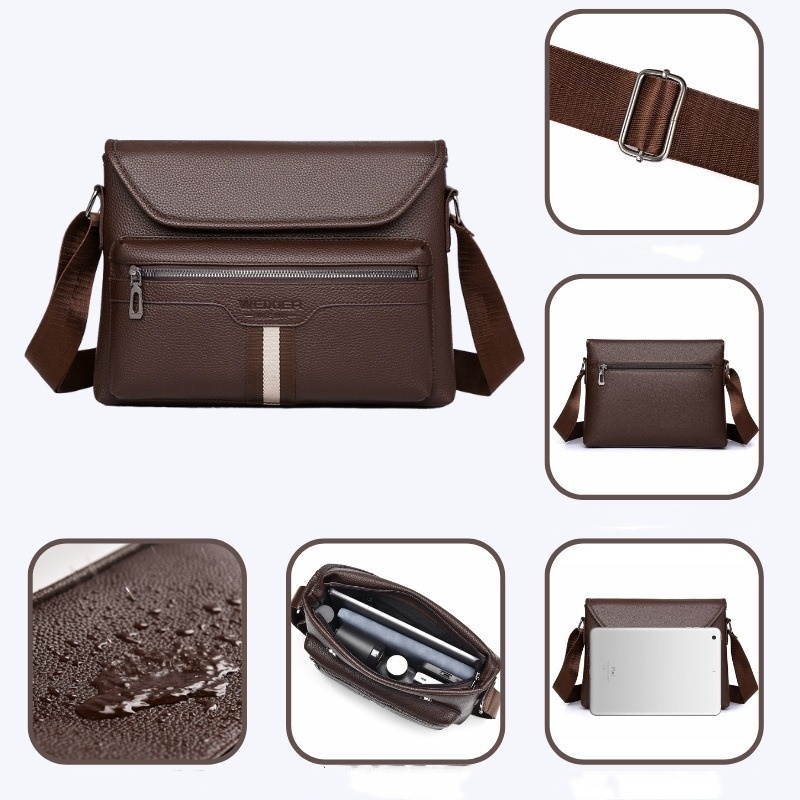 New Men High-End Vintage Trend Casual Crossbody Bag Handbag Large Capacity Waterproof Shoulder Bag Man Flap Casual Messenger Bag