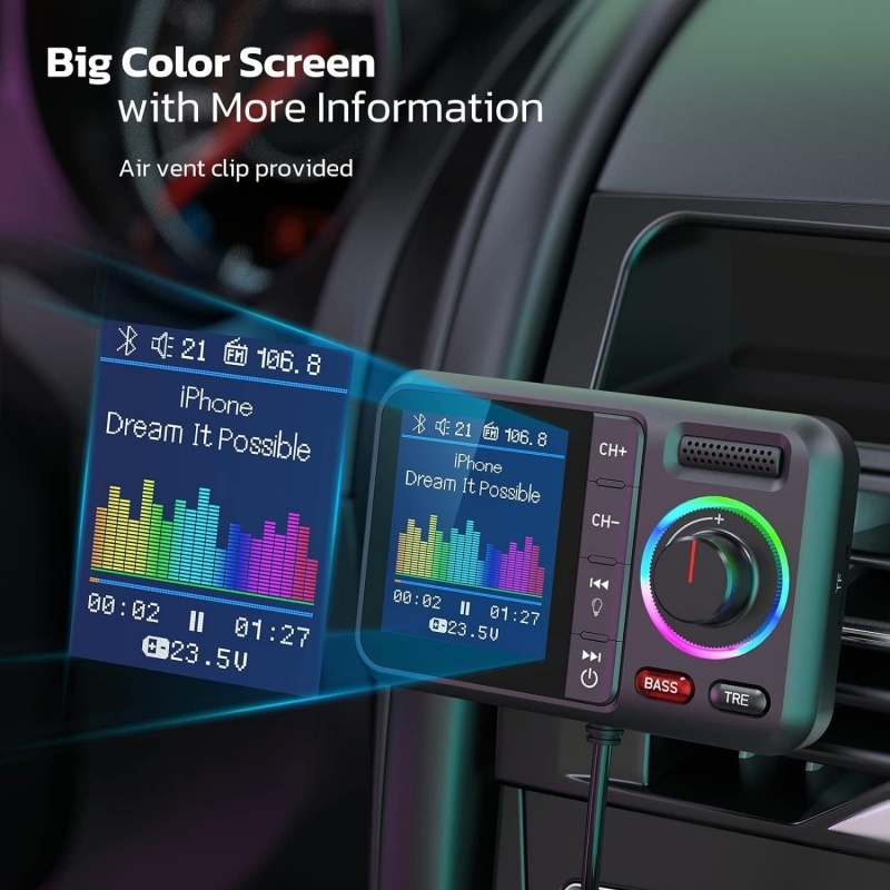BT98L LED Display Bluetooth 5.0 Transmitter Adapter 3.5MM AUX MP3 Player HIFI Audio Adapter For PC TV Car Home Speaker