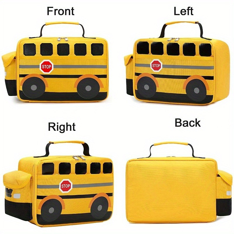 Children's School Bus Lunch Bag Cute Cartoon Picnic Bags Outdoor Portable Meal Bag Camping Insulation Bags Fashion Meal Box Bag